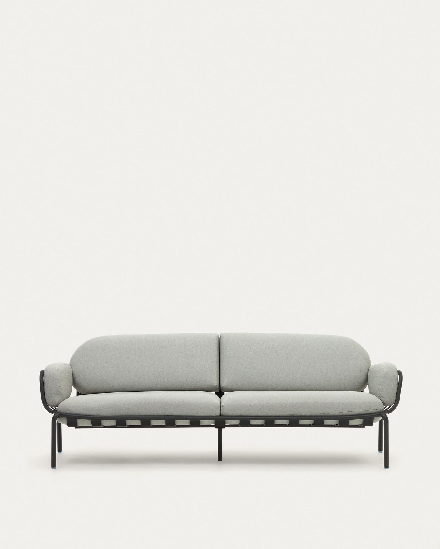 Divano da esterno 3 posti Joncols in alluminio verniciato grigio 225 cm
