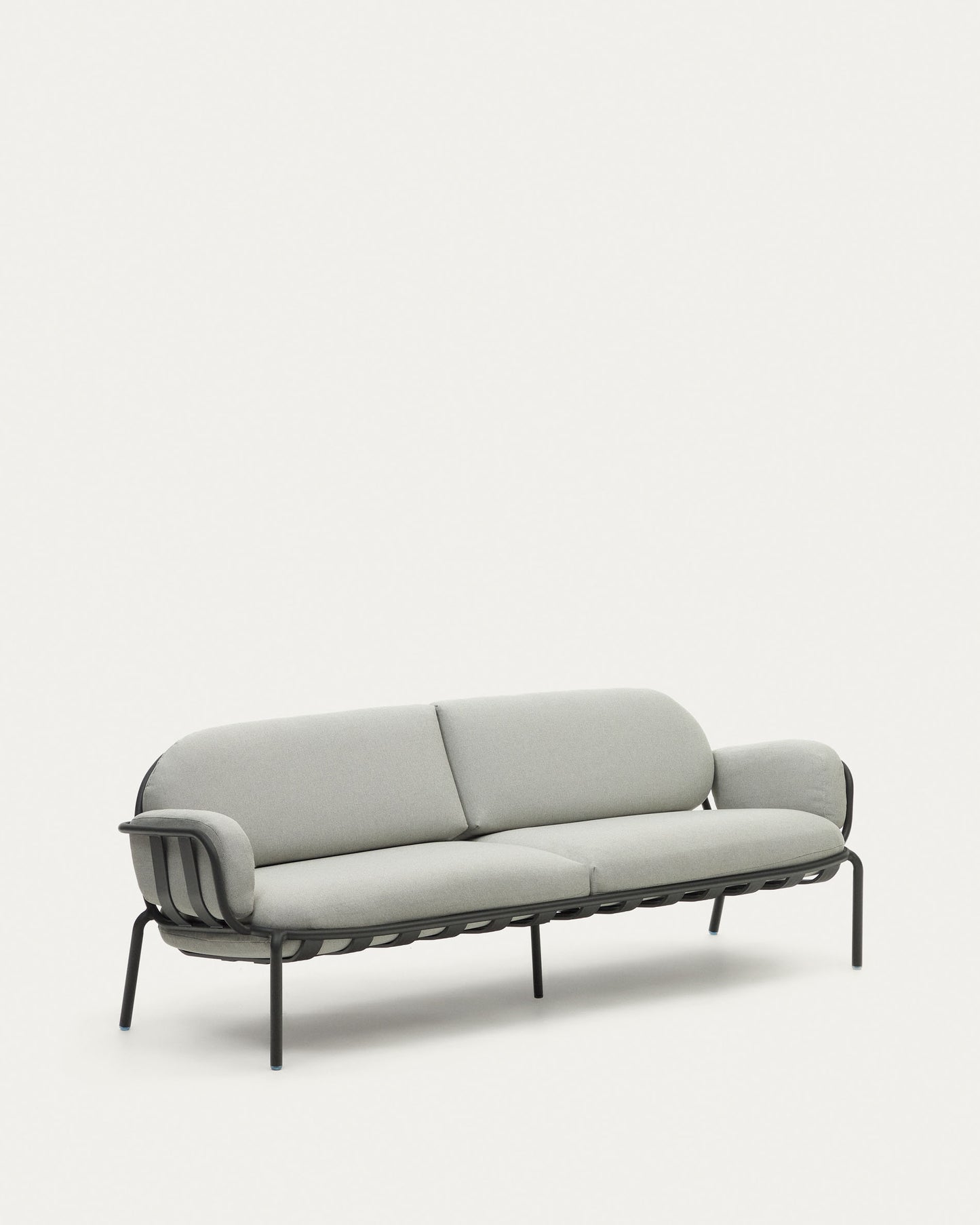Divano da esterno 3 posti Joncols in alluminio verniciato grigio 225 cm
