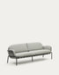 Divano da esterno 3 posti Joncols in alluminio verniciato grigio 225 cm