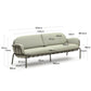 Divano da esterno Joncols 3 posti in alluminio verniciato grigio e cuscini beige 224 cm