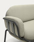 Divano da esterno Joncols 3 posti in alluminio verniciato grigio e cuscini beige 224 cm