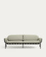 Divano da esterno Joncols 3 posti in alluminio verniciato grigio e cuscini beige 224 cm