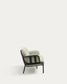 Divano da esterno Joncols 3 posti in alluminio verniciato grigio e cuscini beige 224 cm