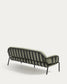 Divano da esterno Joncols 3 posti in alluminio verniciato grigio e cuscini beige 224 cm