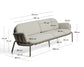 Divano da esterno Joncols 3 posti in alluminio con finitura verniciata tortora e cuscini beige 224 cm
