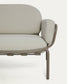Divano da esterno Joncols 3 posti in alluminio con finitura verniciata tortora e cuscini beige 224 cm