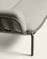 Divano da esterno Joncols 3 posti in alluminio con finitura verniciata tortora e cuscini beige 224 cm