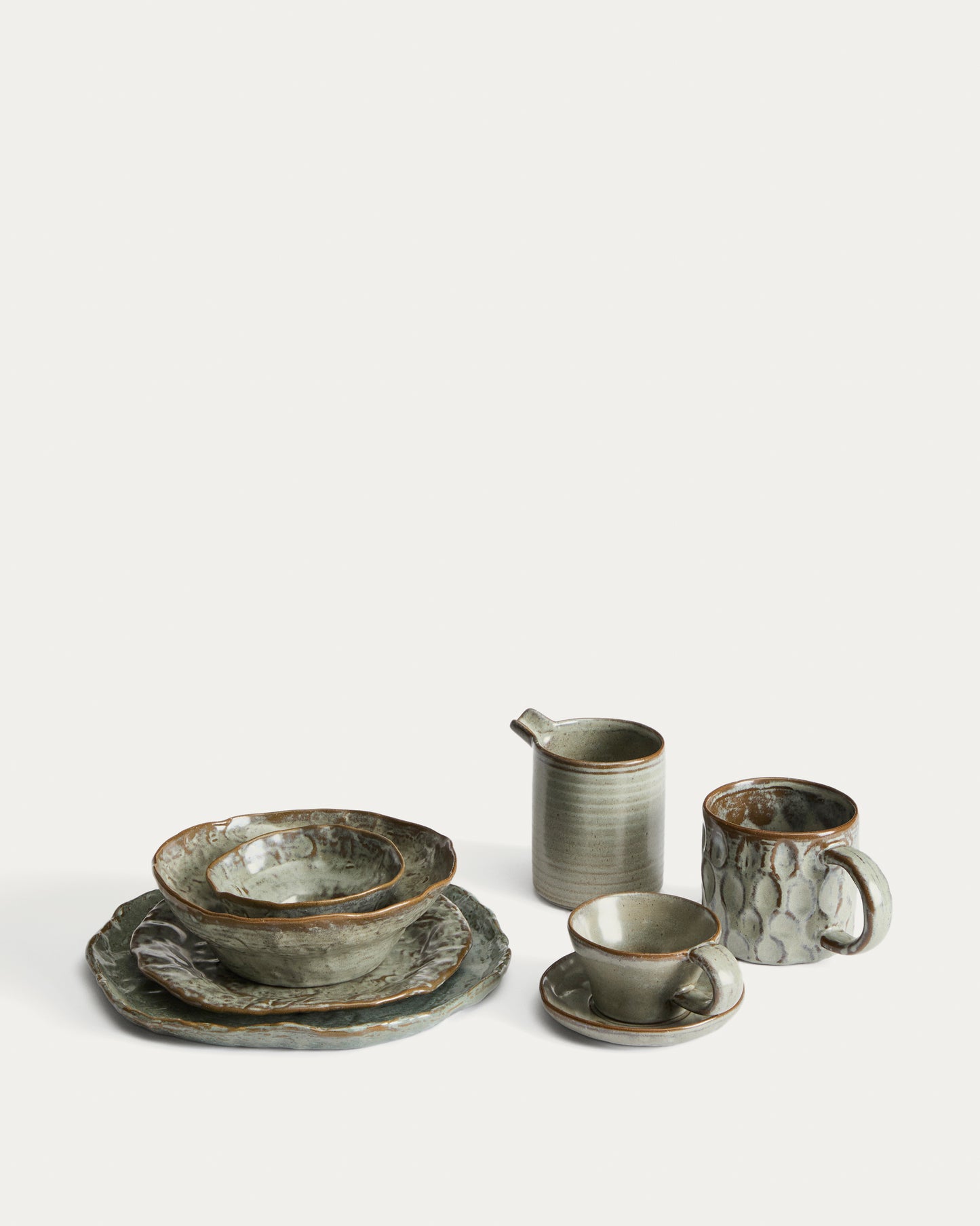 Piatto fondo Alenia in ceramica grigia