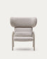 Poltrona Inari beige e acciaio, verniciata beige