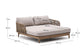 Lettino doppio Catalina in corda beige e 100% legno massiccio di acacia