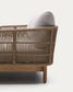 Lettino doppio Catalina in corda beige e 100% legno massiccio di acacia