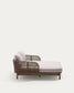 Lettino doppio Catalina in corda beige e 100% legno massiccio di acacia