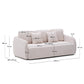 Divano letto Laira a 3 posti in ciniglia écru 218 cm