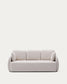 Divano letto Laira a 3 posti in ciniglia écru 218 cm