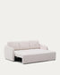 Divano letto Laira a 3 posti in ciniglia écru 218 cm