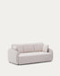 Divano letto Laira a 3 posti in ciniglia écru 218 cm