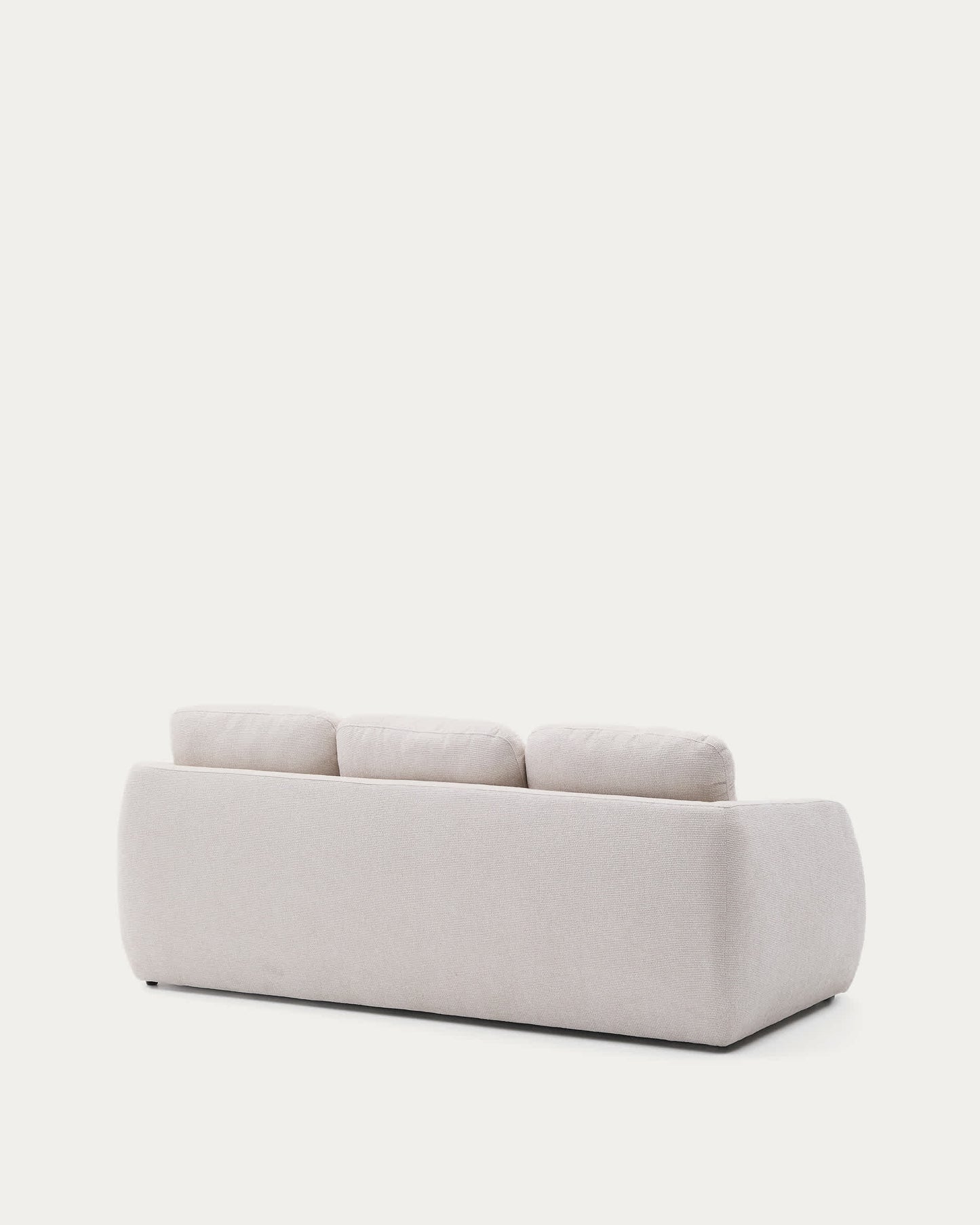 Divano letto Laira a 3 posti in ciniglia écru 218 cm