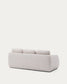 Divano letto Laira a 3 posti in ciniglia écru 218 cm