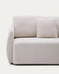 Divano letto Laira a 3 posti in ciniglia con chaise longue destra écru 246 cm