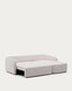 Divano letto Laira a 3 posti in ciniglia con chaise longue destra écru 246 cm