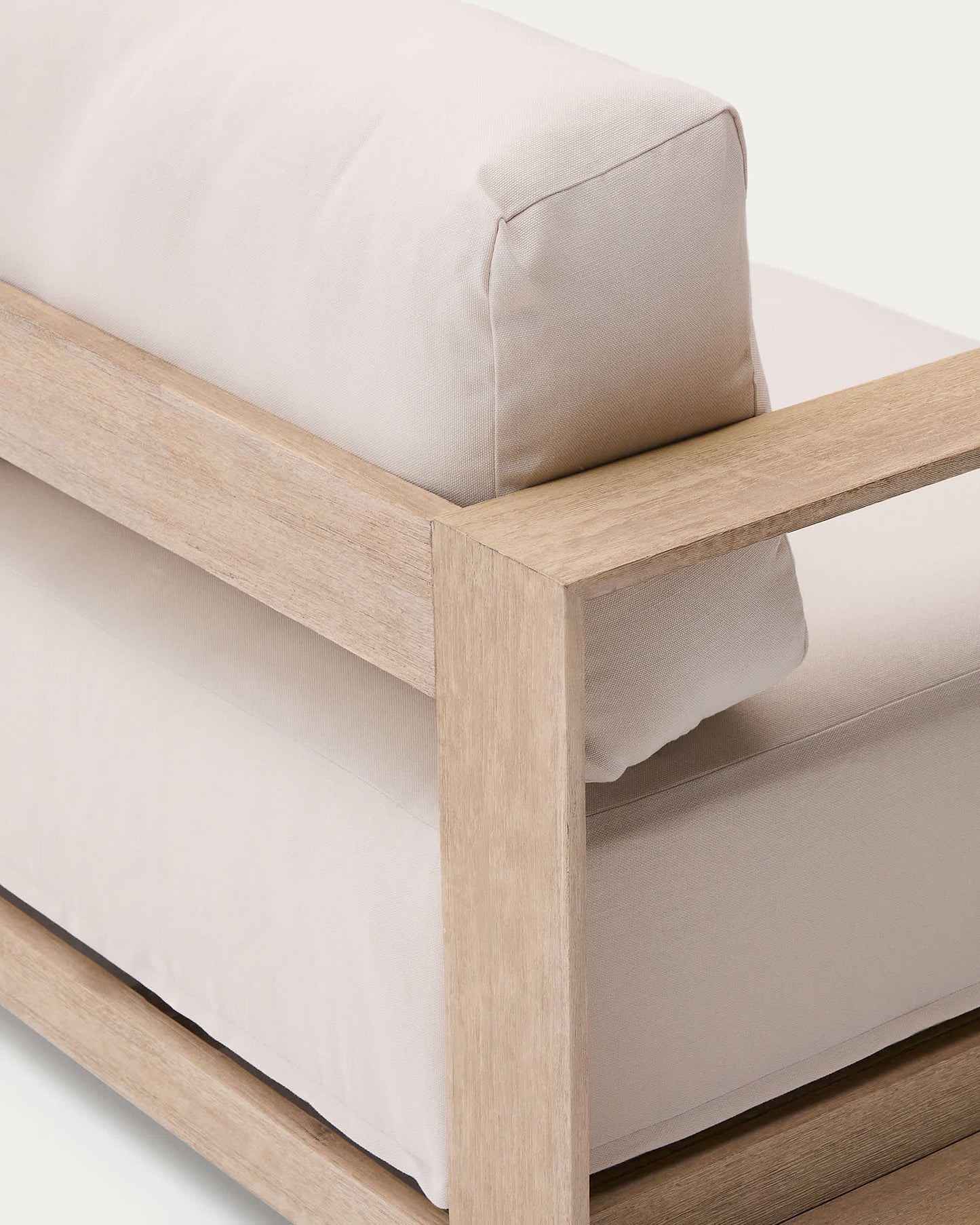 Divano Ambra a 3 posti in legno massiccio di acacia con finitura chiara 249 cm