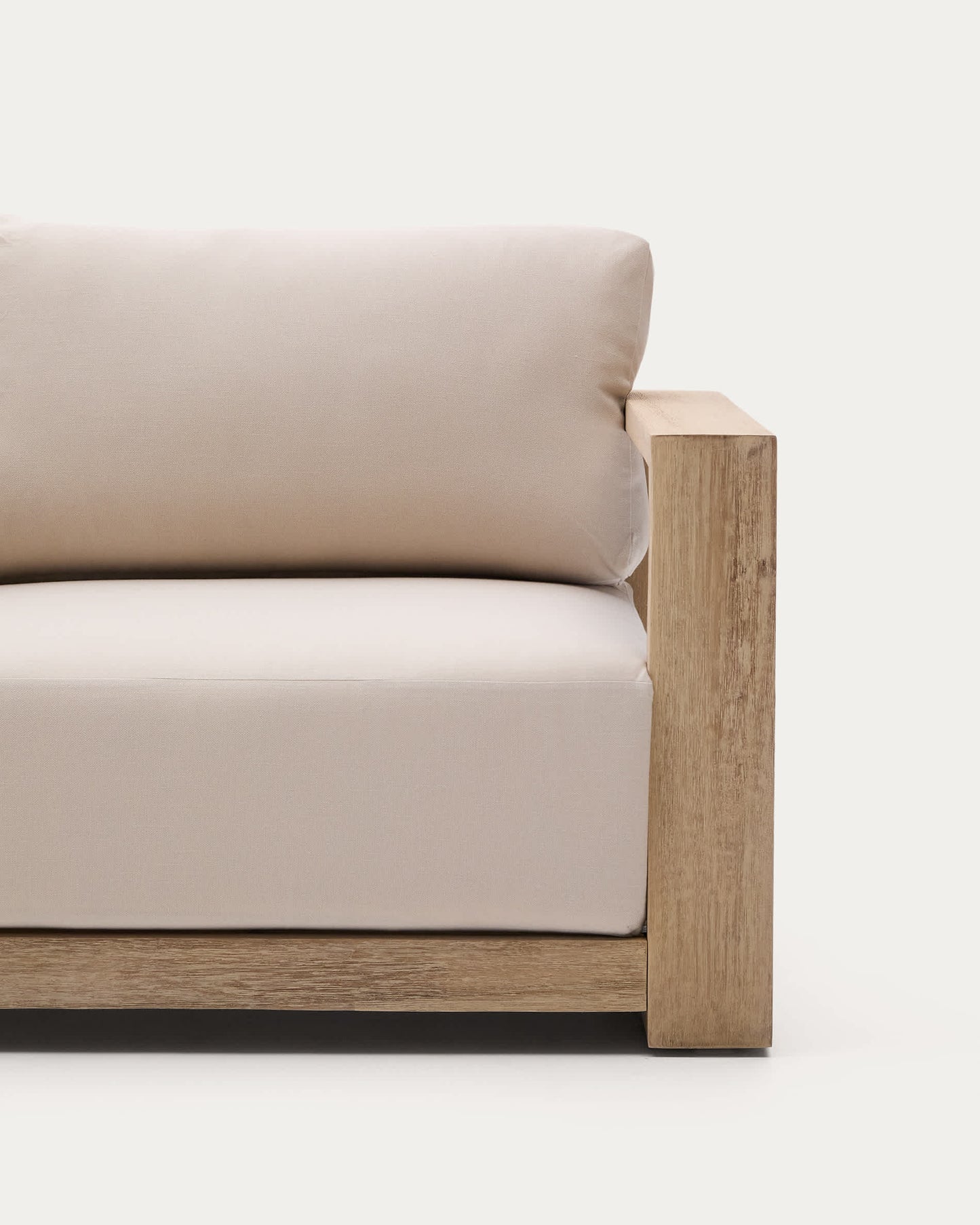 Divano Ambra a 2 posti in legno massiccio di acacia con finitura chiara 174 cm