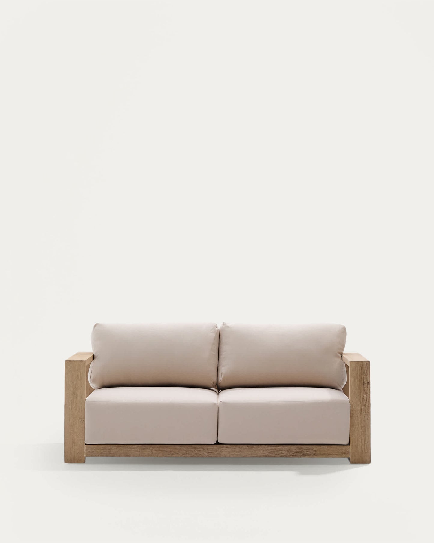 Divano Ambra a 2 posti in legno massiccio di acacia con finitura chiara 174 cm
