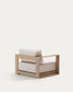 Poltrona Ambra in legno massiccio di acacia con finitura chiar