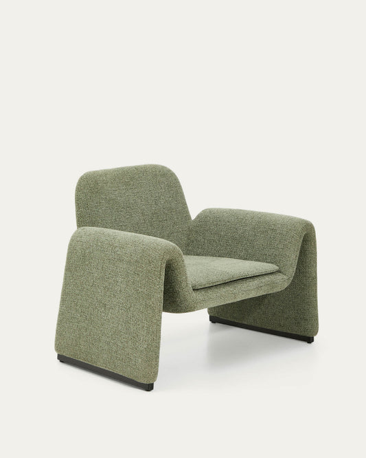 Poltrona Melvia in ciniglia verde