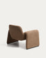 Poltrona Melvia in ciniglia marrone cioccolato