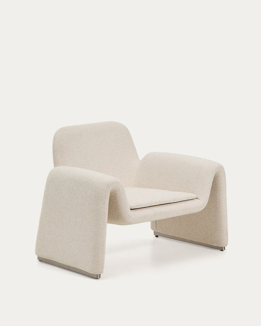 Poltrona Melvia in ciniglia beige