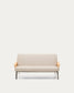Divano Amsen 2 posti beige in compensato di rovere beige con gambe in acciaio inox spazzolato 165 cm