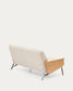 Divano Amsen 2 posti beige in compensato di rovere beige con gambe in acciaio inox spazzolato 165 cm