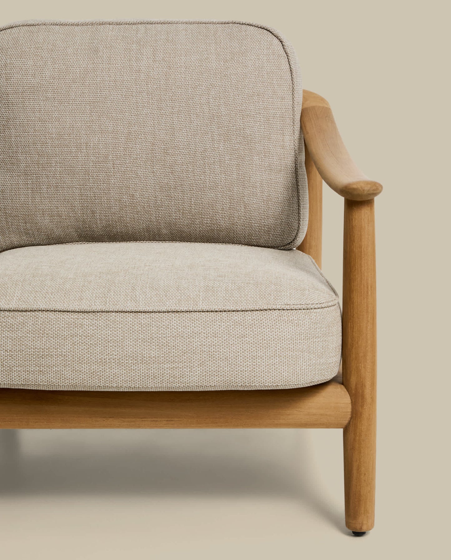 Divano 3 posti da esterno Elunda in teak massiccio FSC 100% 215 cm