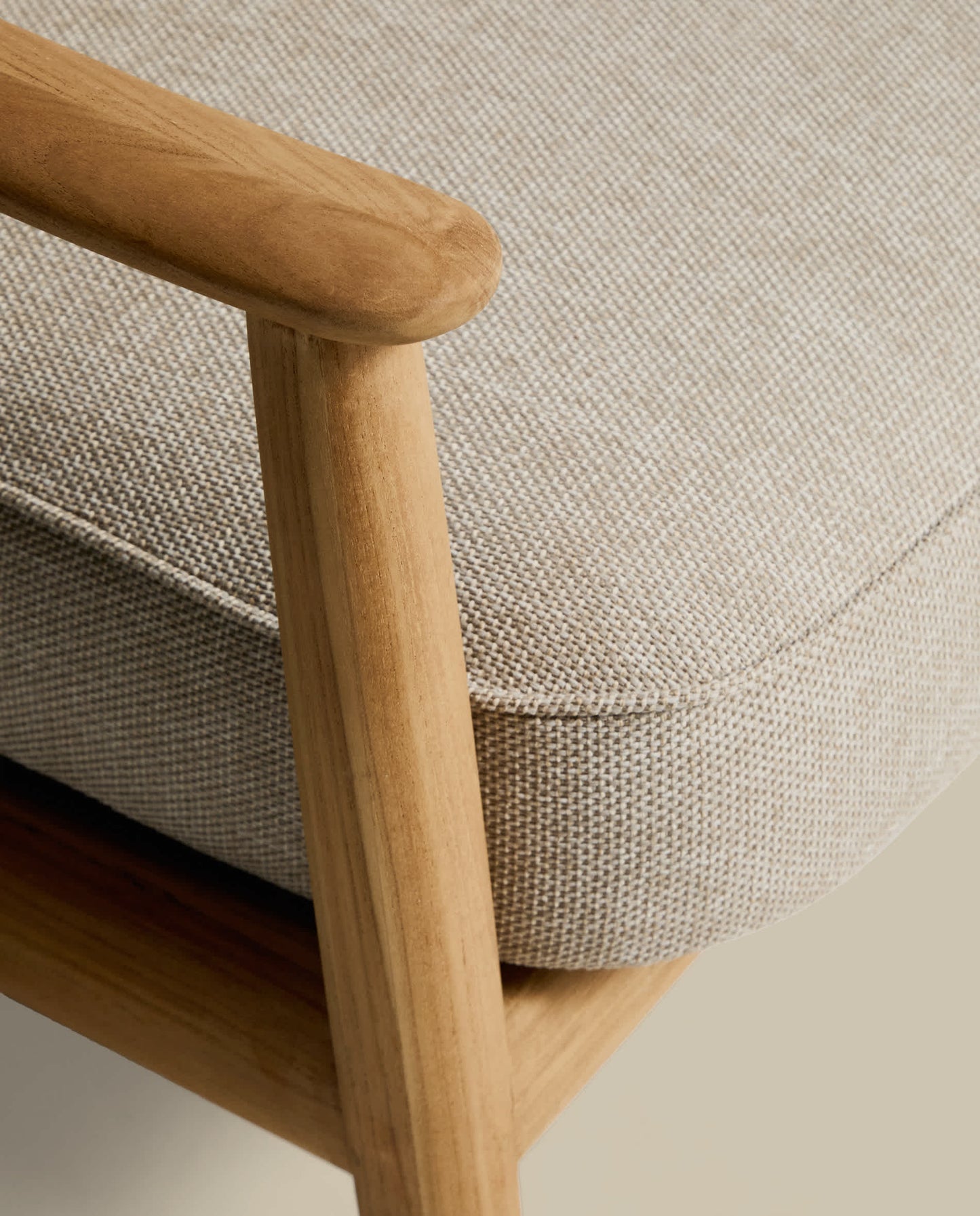 Divano 3 posti da esterno Elunda in teak massiccio FSC 100% 215 cm