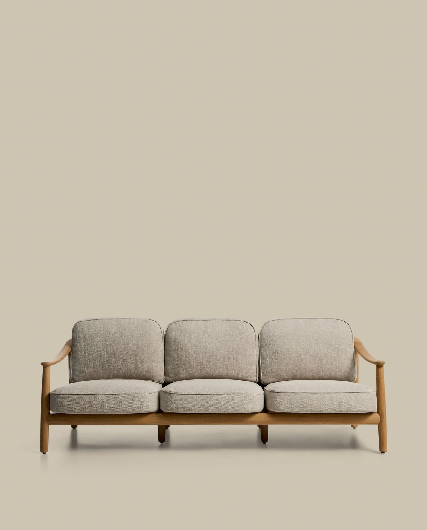 Divano 3 posti da esterno Elunda in teak massiccio FSC 100% 215 cm