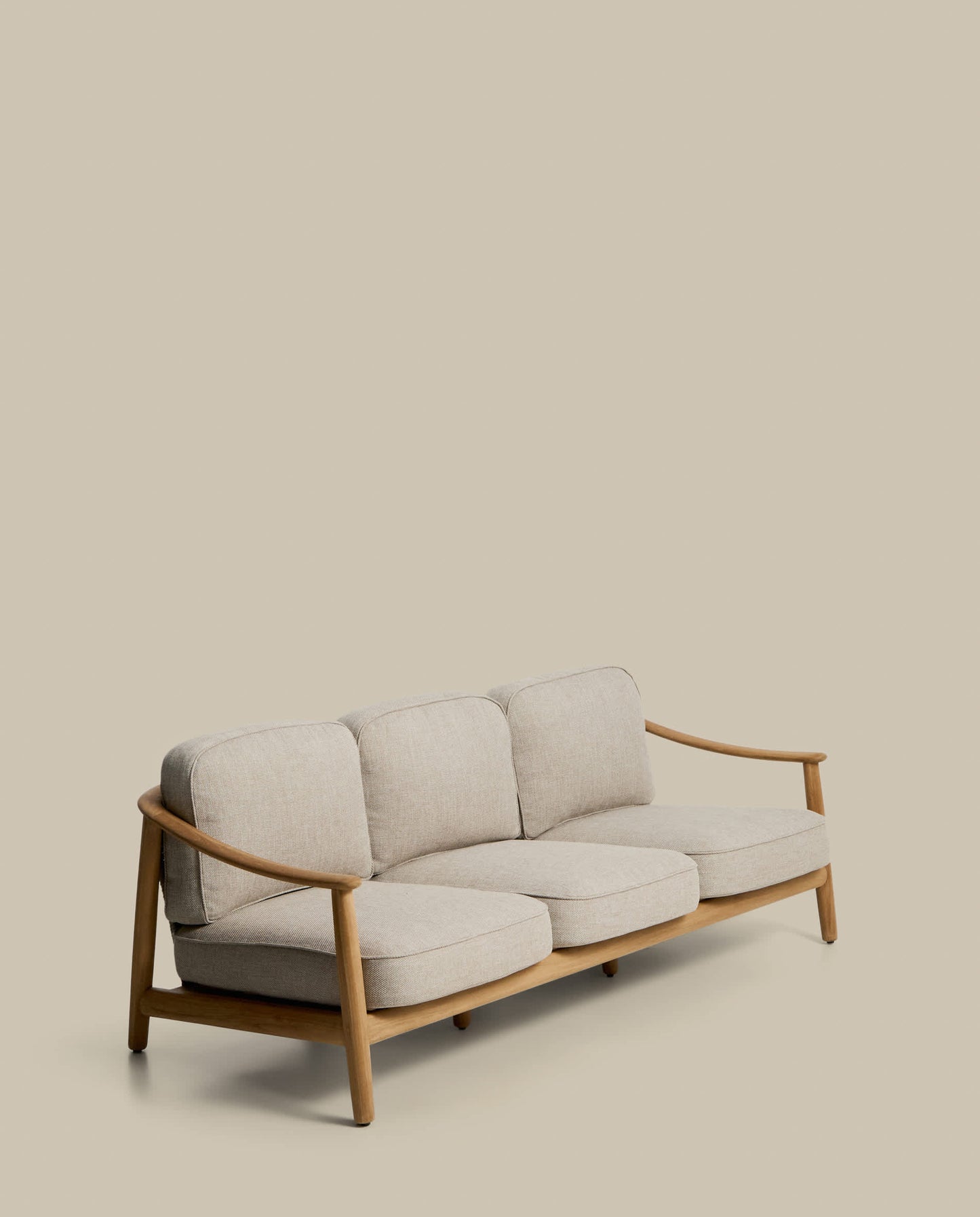 Divano 3 posti da esterno Elunda in teak massiccio FSC 100% 215 cm