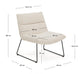 Poltrona Asen in ciniglia beige e gambe in acciaio nero FSC 100%