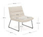 Poltrona Asen in ciniglia beige e gambe in acciaio nero FSC 100%