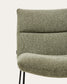 Poltrona Asen in ciniglia verde e gambe in acciaio nero FSC 100%