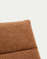 Poltrona Asen in ciniglia color terracotta e gambe in acciaio nero