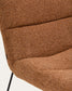 Poltrona Asen in ciniglia color terracotta e gambe in acciaio nero