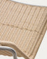 Poltrona impilabile Tavari in corda sintetica beige e acciaio inox spazzolato