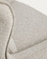Poltrona girevole Sorile in ciniglia beige e acciaio con finitura nera FSC 100%
