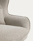 Poltrona girevole Sorile in ciniglia beige e acciaio con finitura nera FSC 100%
