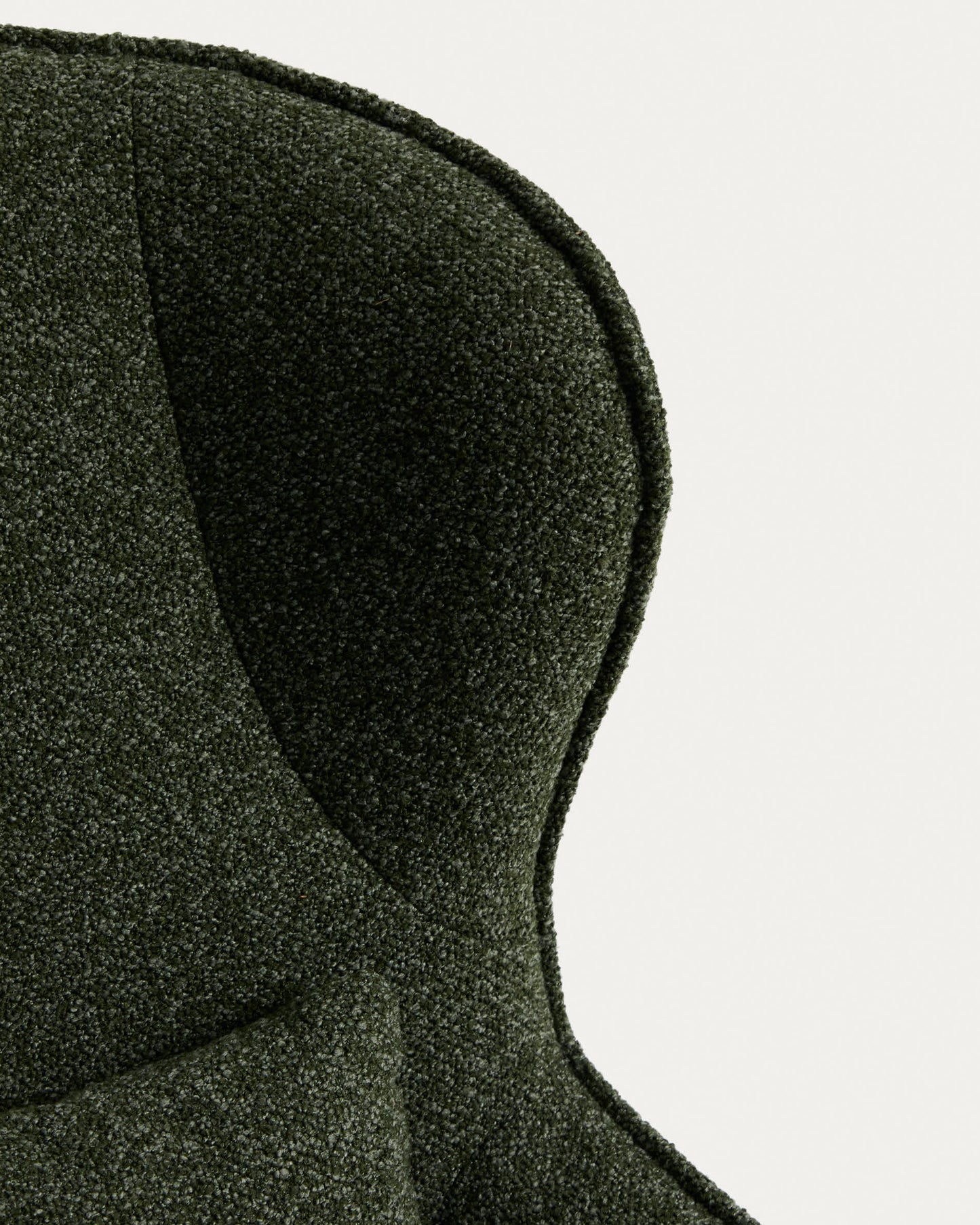 Poltrona girevole Sorile in ciniglia verde scuro e acciaio con finitura nera FSC 100%
