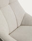 Poltrona girevole Dirala in ciniglia beige e acciaio con finitura nera FSC 100%