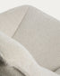 Poltrona girevole Dirala in ciniglia beige e acciaio con finitura nera FSC 100%