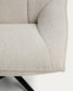 Poltrona girevole Dirala in ciniglia beige e acciaio con finitura nera FSC 100%