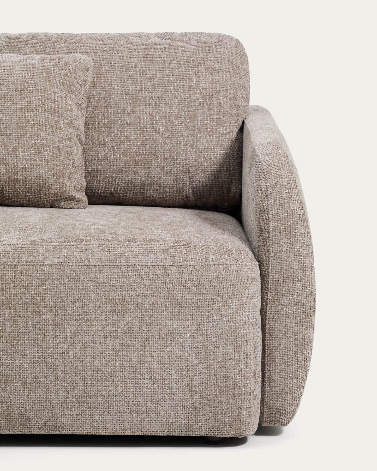 Divano letto Laira 3 posti in ciniglia tortora 218 cm